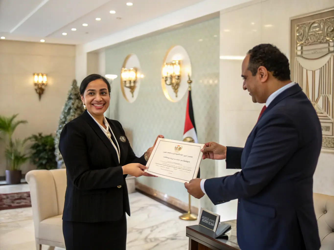 A graduate receiving a Java training certification, symbolizing career advancement and the successful completion of the program.